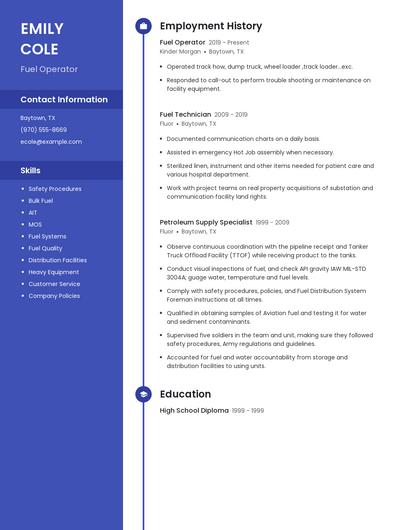 Fuel Operator Resume