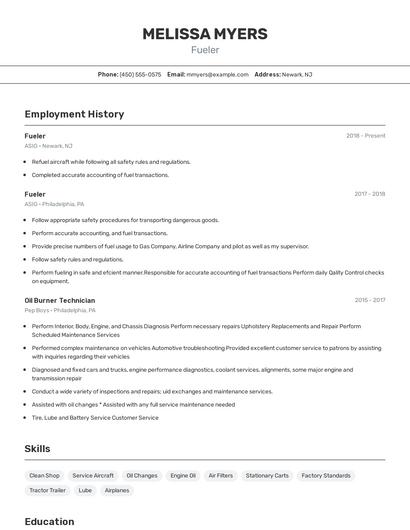 Resume example 2