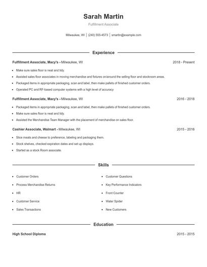 Resume example 1
