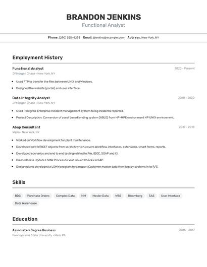 Resume example 2
