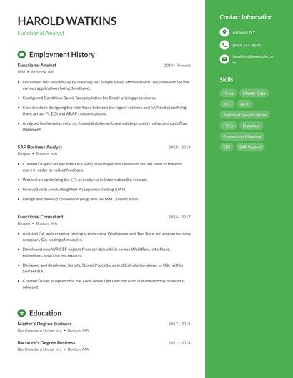 Resume example 4
