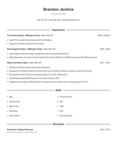 Resume example 1