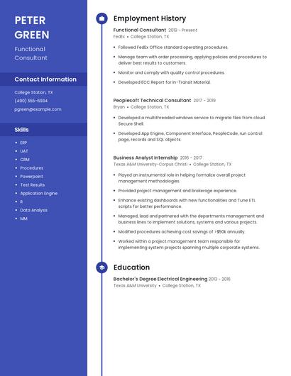 Functional Consultant Resume