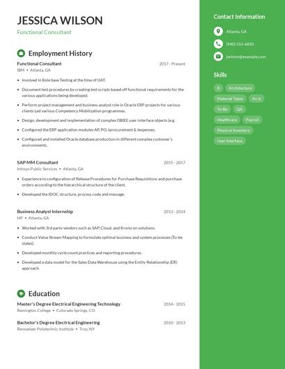 Resume example 5