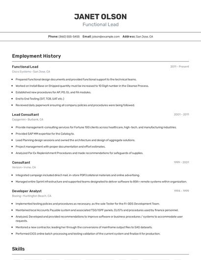 Resume example 2