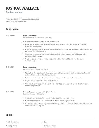 Fund Accountant Resume
