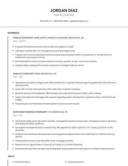 Fund Accountant Resume