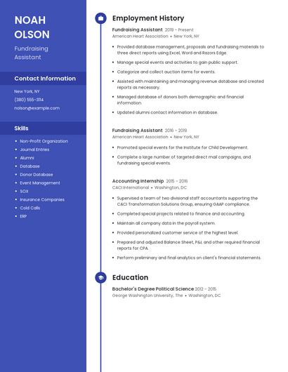 Fundraising Assistant Resume