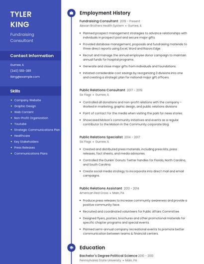Fundraising Consultant Resume