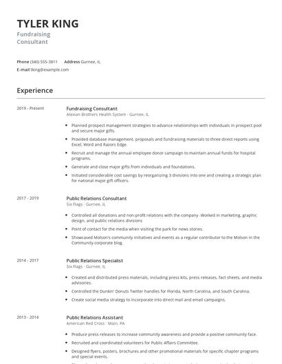 Fundraising Consultant Resume