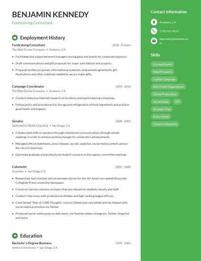 Fundraising Consultant Resume