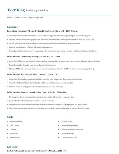 Fundraising Consultant Resume