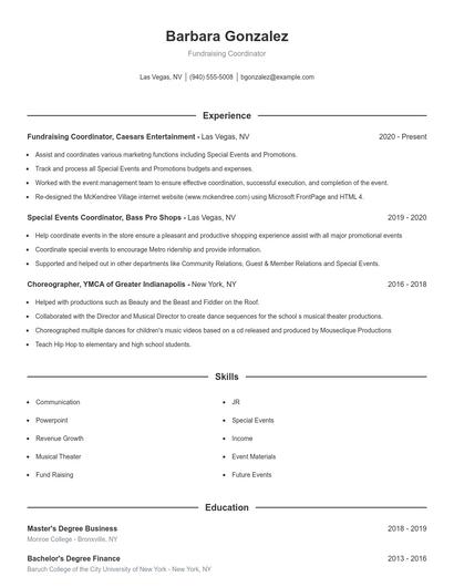 Resume example 1