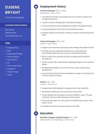 Furniture Designer Resume