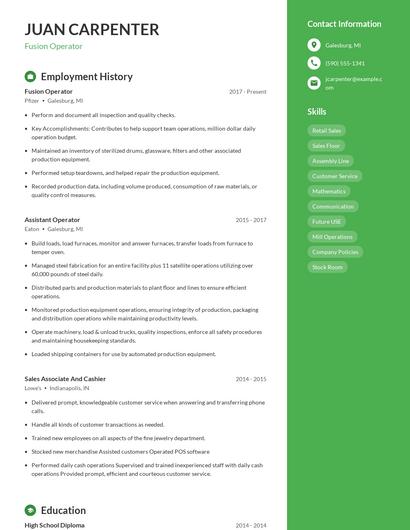 Fusion Operator Resume