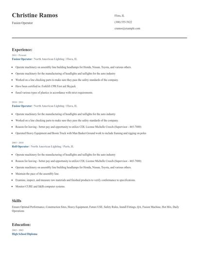 Fusion Operator Resume