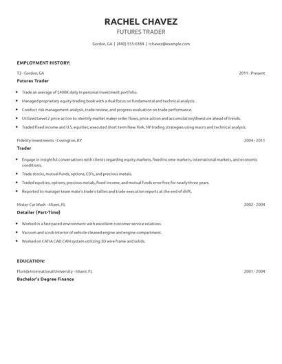 Futures Trader Resume