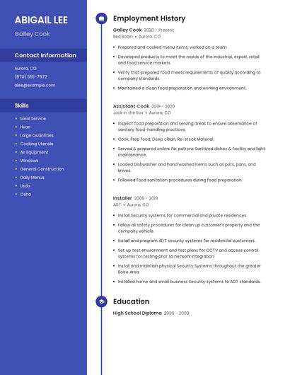 Galley Cook Resume