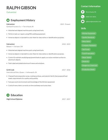 Galvanizer Resume