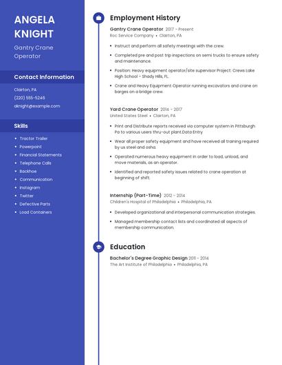 Gantry Crane Operator Resume