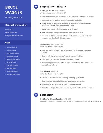 Garbage Person Resume