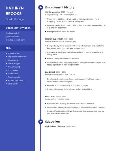 Garde Manager Resume
