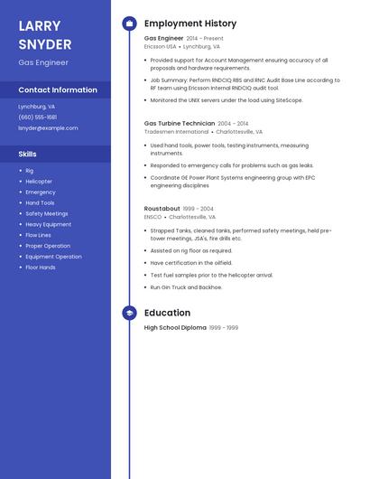 Gas Engineer Resume