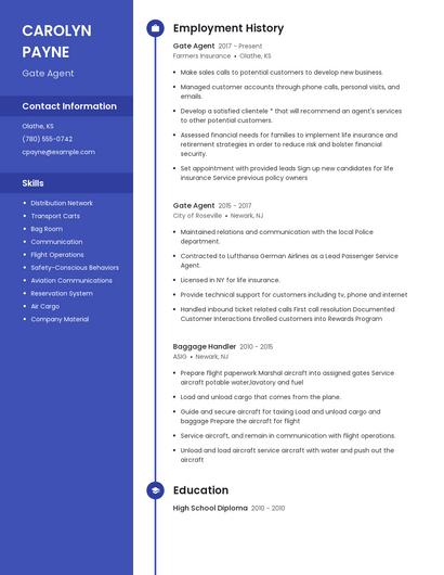 Gate Agent Resume