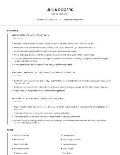 Gauge Operator Resume