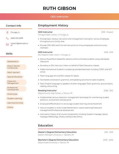 Resume example 3