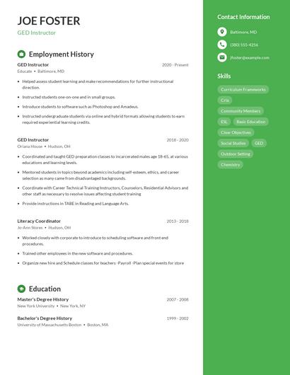 Resume example 4