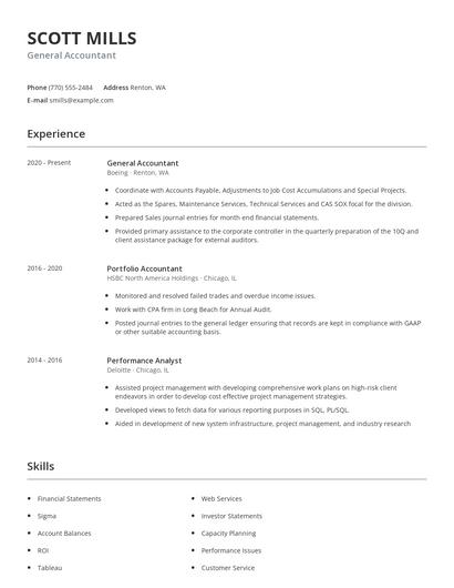 General Accountant Resume