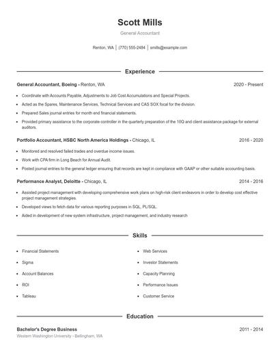 General Accountant Resume