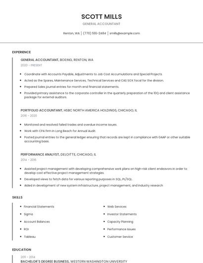 General Accountant Resume