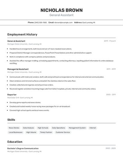 Resume example 2