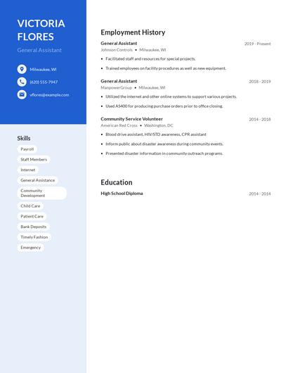 General Assistant Resume