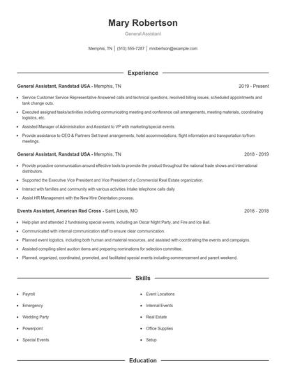 Resume example 1