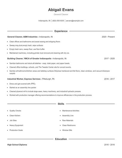 Resume example 1