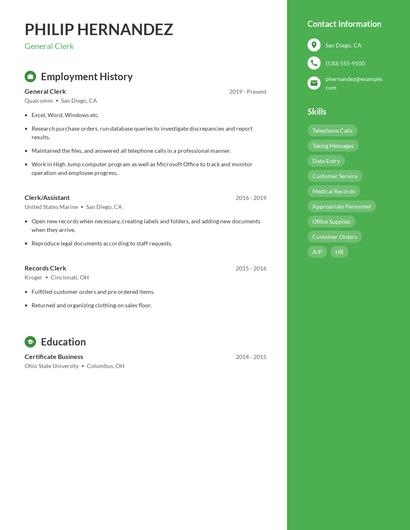 Resume example 5