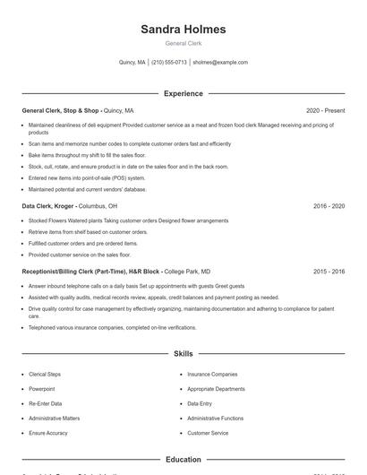 Resume example 1