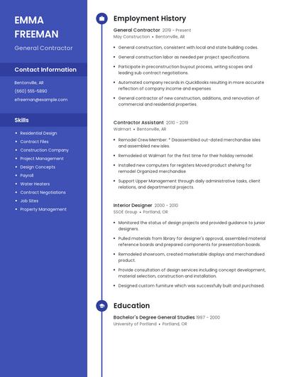 General Contractor Resume