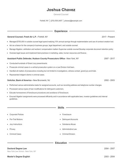 Resume example 1