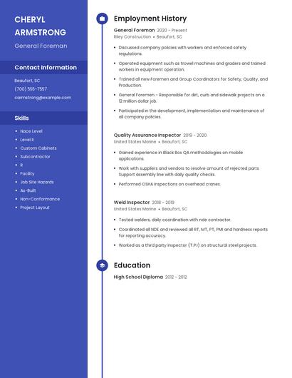 Resume example 5