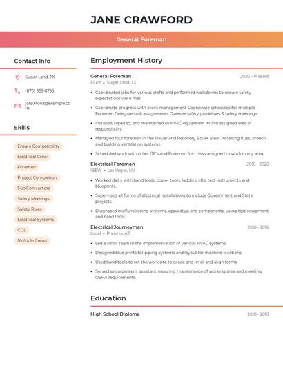 Resume example 3