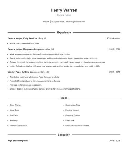 Resume example 1