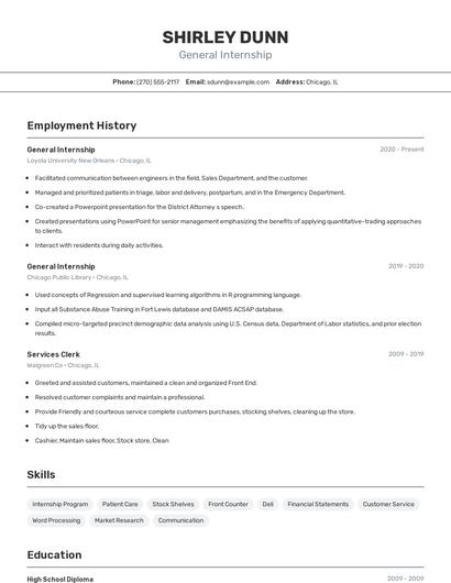 Resume example 2