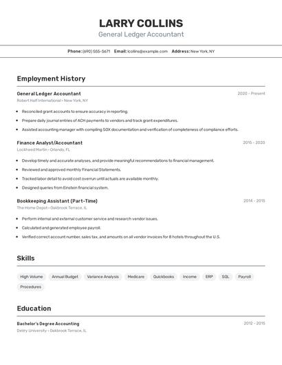 Resume example 2