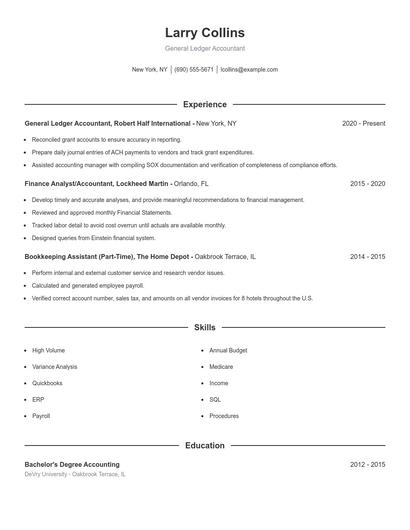 Resume example 1
