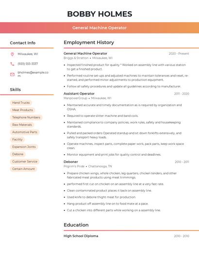 Resume example 3