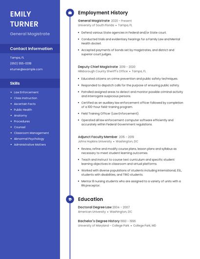 General Magistrate Resume